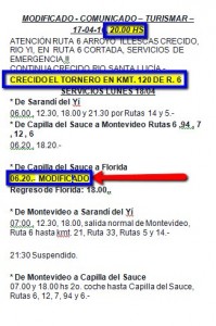 modificación servicios Turismar